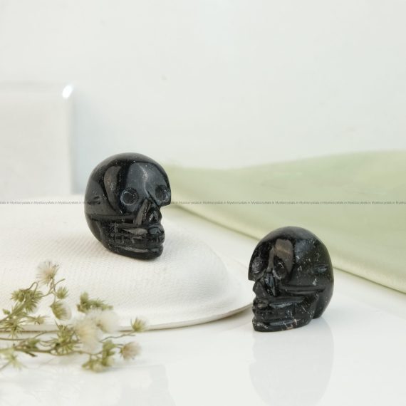 Black Tourmaline Crystal Skull