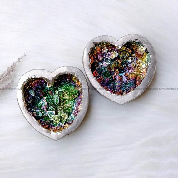 Natural Rainbow Bismuth Ore Bowl (Heart Shape)