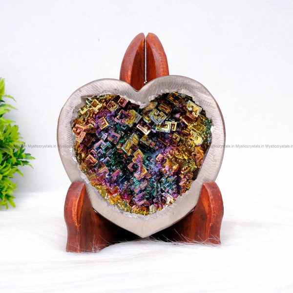 Natural Rainbow Bismuth Ore Bowl (Heart Shape)