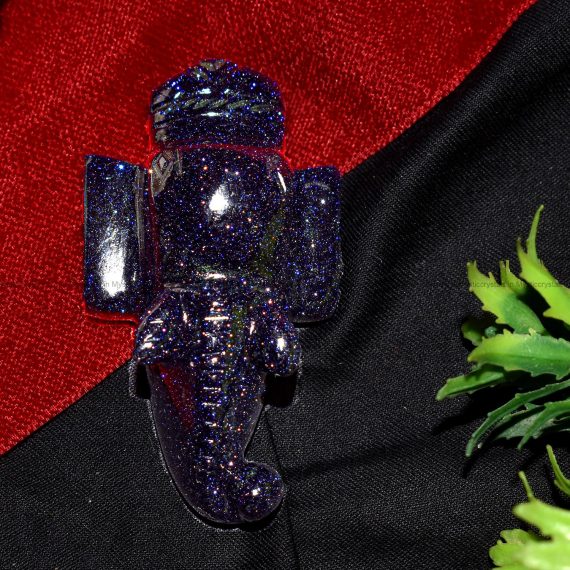 Blue Goldstone Ganesha Head