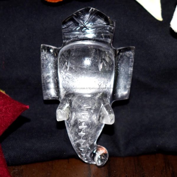Clear Quartz Ganesha Head