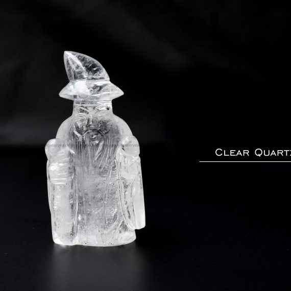 Clear Quartz Crystal Magical Merlin Figurine