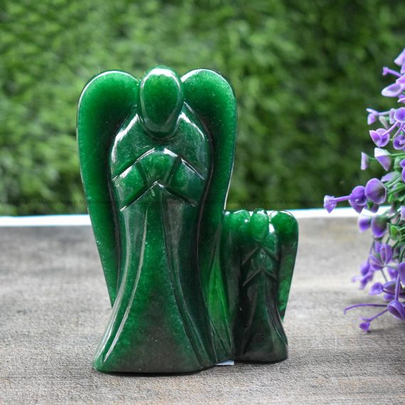 Green Aventurine Crystal Mother Daughter Crystal Angel