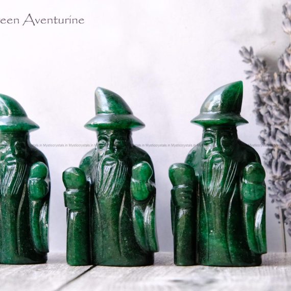 Green Aventurine Crystal Magical Merlin Figurine