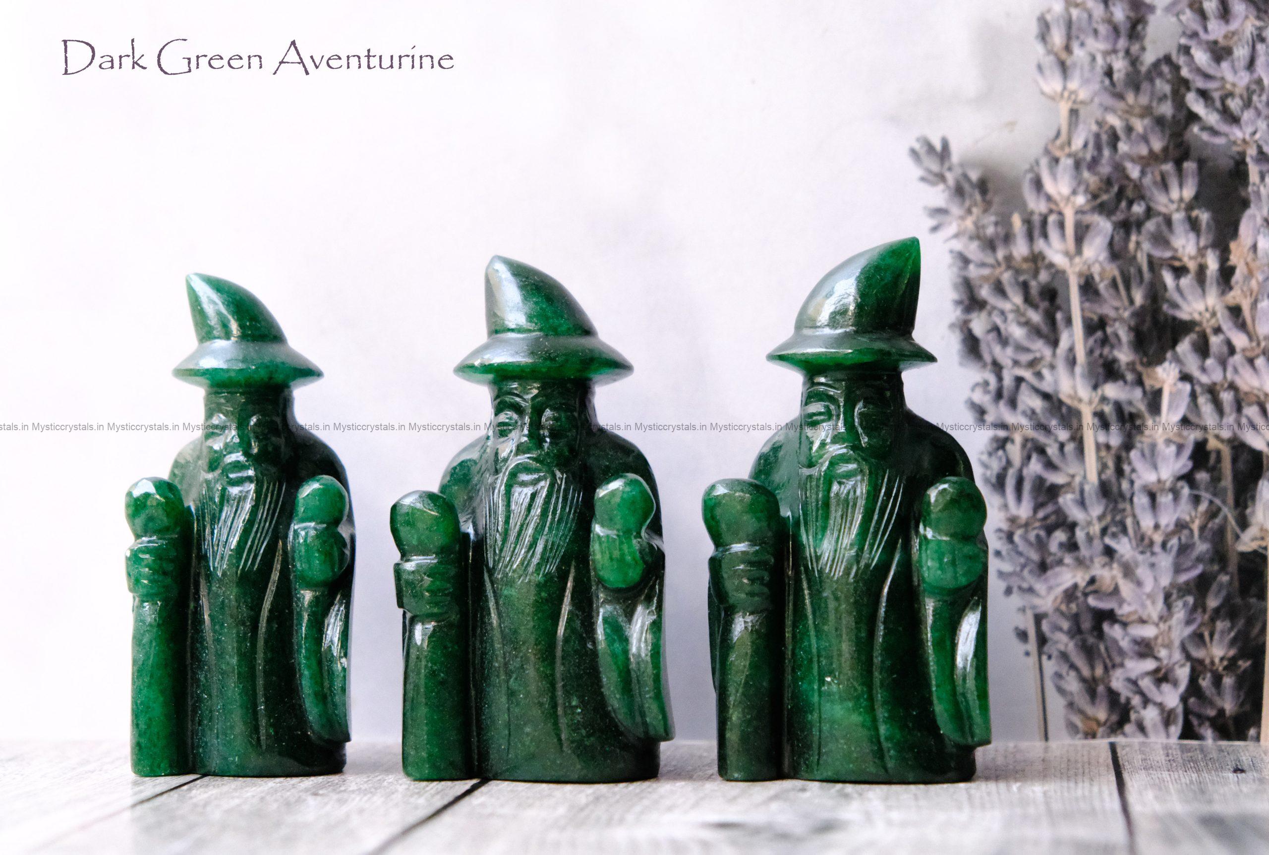 Green Aventurine Crystal Magical Merlin Figurine