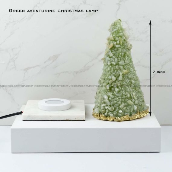 Green Aventurine Crystal Christmas Tree Lamp