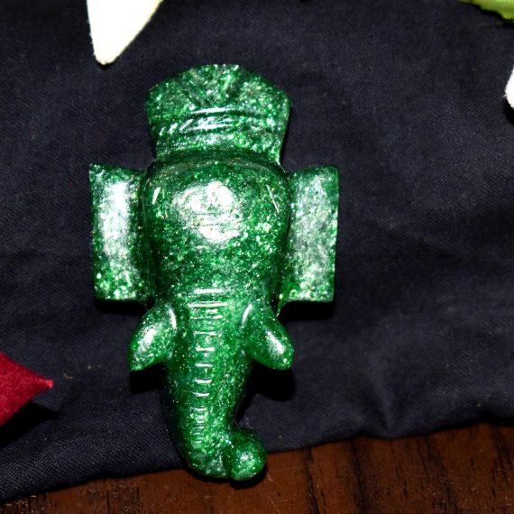 Dark Green Aventurine Ganesha Head