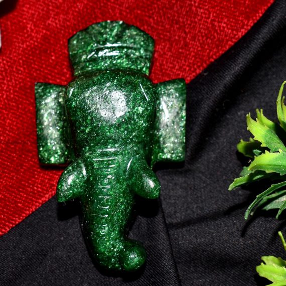 Dark Green Aventurine Ganesha Head