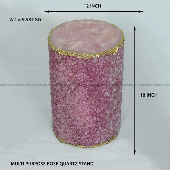 Multi Purpose Rose Quartz Crystal Stand
