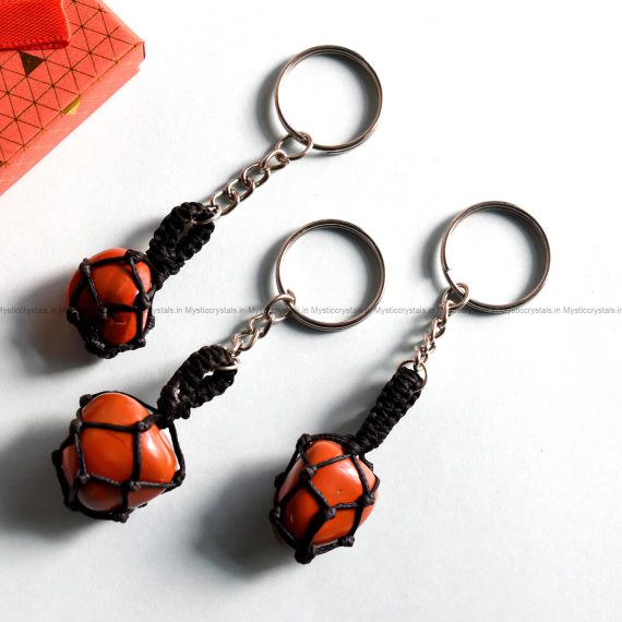 Red Jasper Crystal Keychain