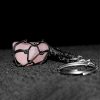 Rose Quartz Crystal Keychain