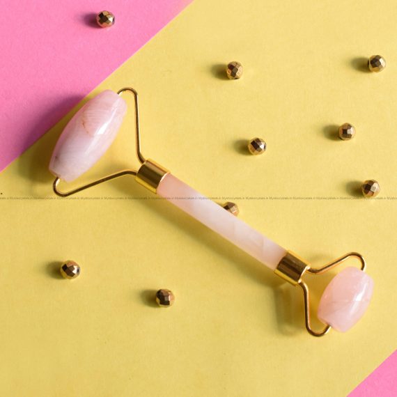 Rose Quartz Roller Massager With Gua Sha