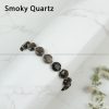 Exclusive Circular Faceted Flat bead Smoky Quartz Bracelet