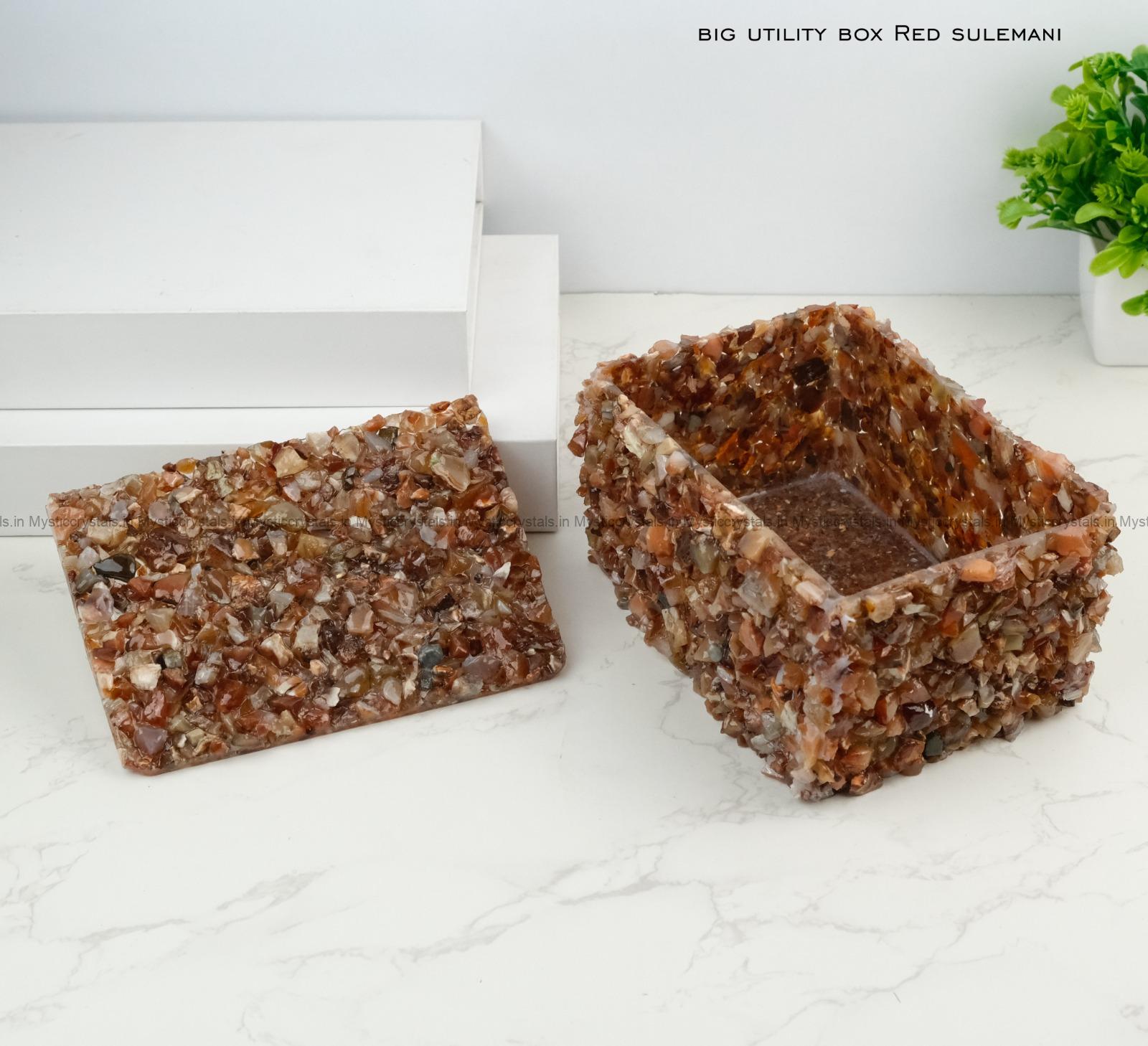 Red Sulemani Crystal Utility Box