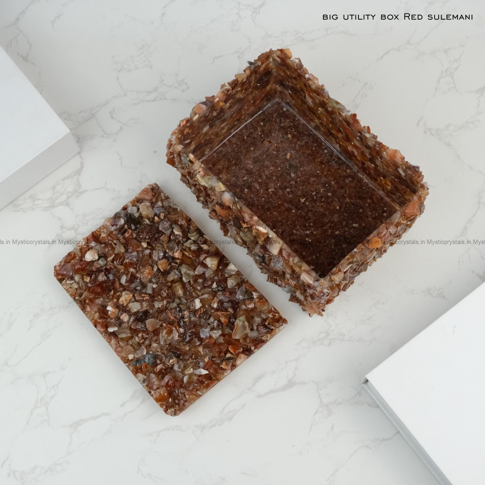 Red Sulemani Crystal Utility Box