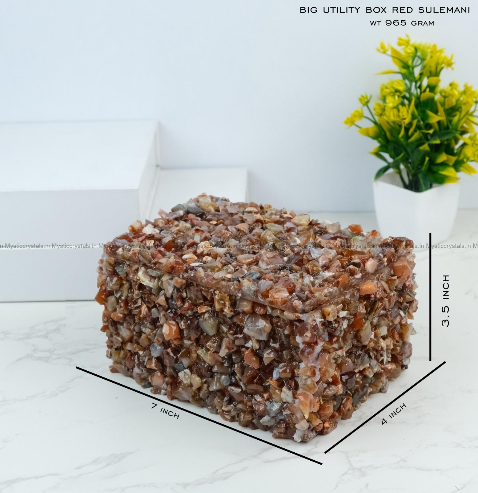 Red Sulemani Crystal Utility Box