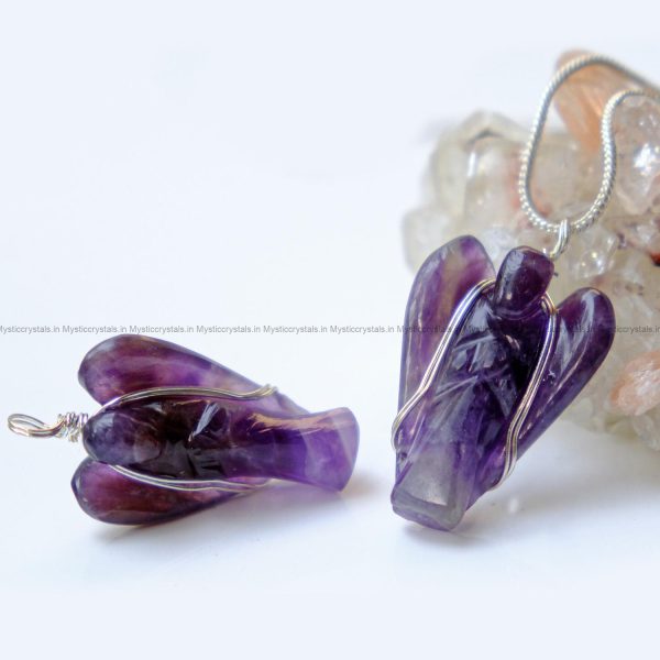 amethyst angel pendant