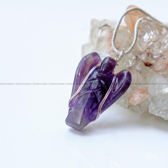 amethyst angel pendant