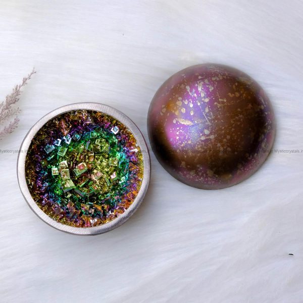Natural Rainbow Bismuth Ore Bowl