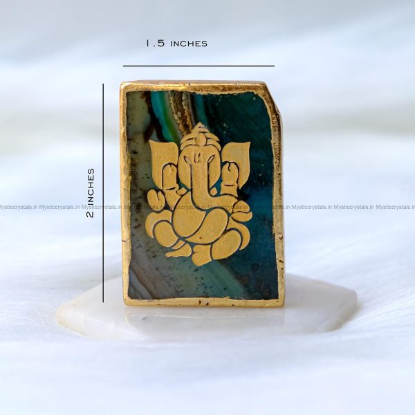 Golden Ganesha Onyx Blessing Stone