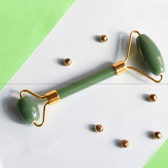 Green Aventurine Roller Massager With Gua Sha