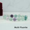 Exclusive Circular Faceted Flat bead Multi Fluorite Bracelet