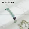 Exclusive Circular Faceted Flat bead Multi Fluorite Bracelet