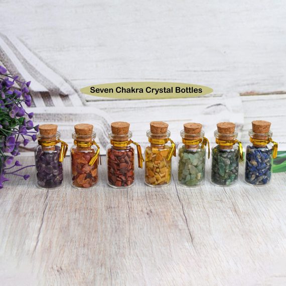 Seven Chakra Crystal Bottle Set