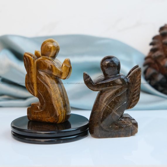 Tiger Eye Crystal Praying Angel