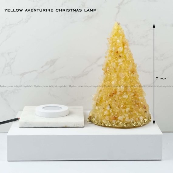 Yellow Aventurine Crystal Christmas Tree Lamp