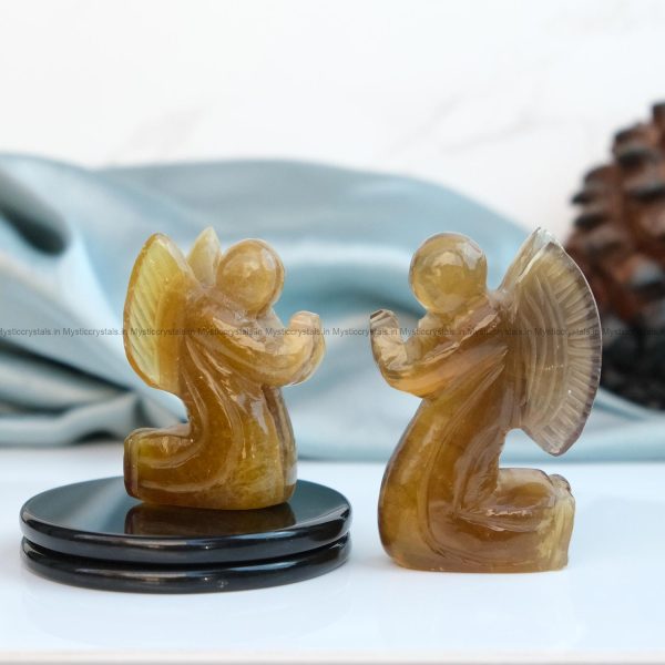 Yellow Fluorite Crystal Praying Angel
