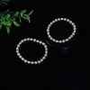 White Jade Cubical Bead Crystal Bracelet