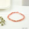 cherry quartz Cubical Bead Crystal Bracelet