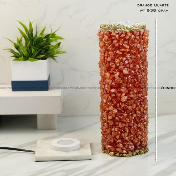 Orange Quartz Crystal Lamp