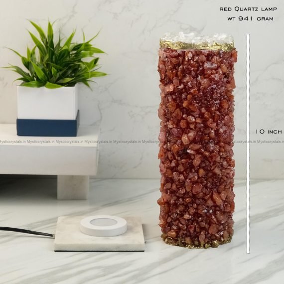 red Quartz crystal lamp