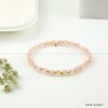 rose quartz Cubical Bead Crystal Bracelet