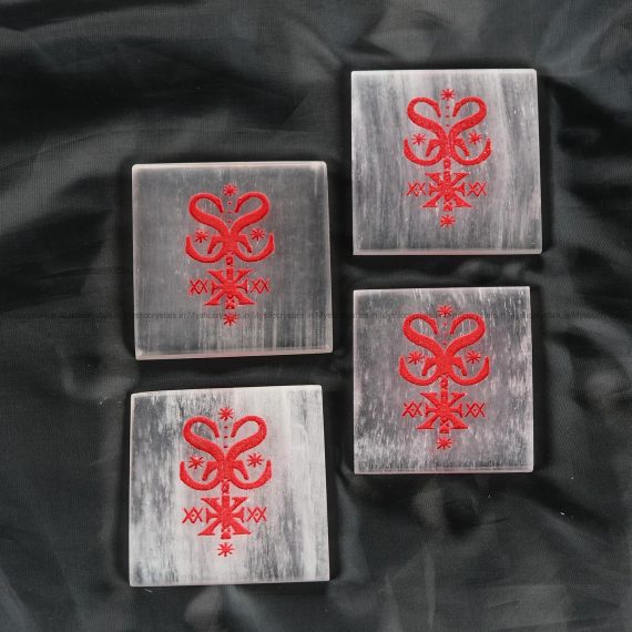 Selenite Charging Plate with St. Expedite Symbol