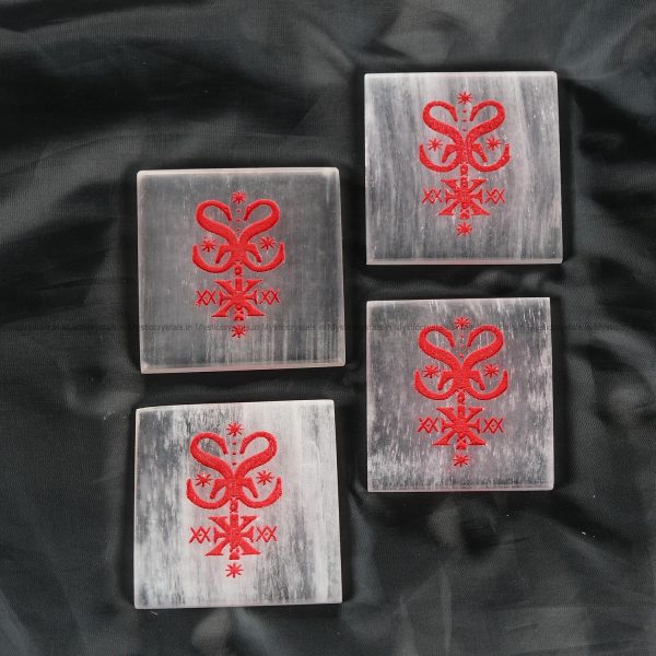 Selenite Charging Plate with St. Expedite Symbol