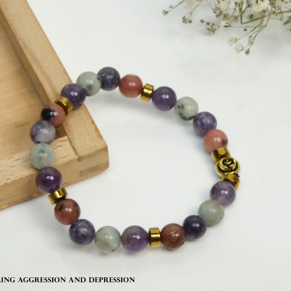 This gentle Crystal Bracelet is made to help calm anger, frustration, sadness, and low moods. It brings peace to the mind, soothes heavy emotions, and supports emotional healing and balance.