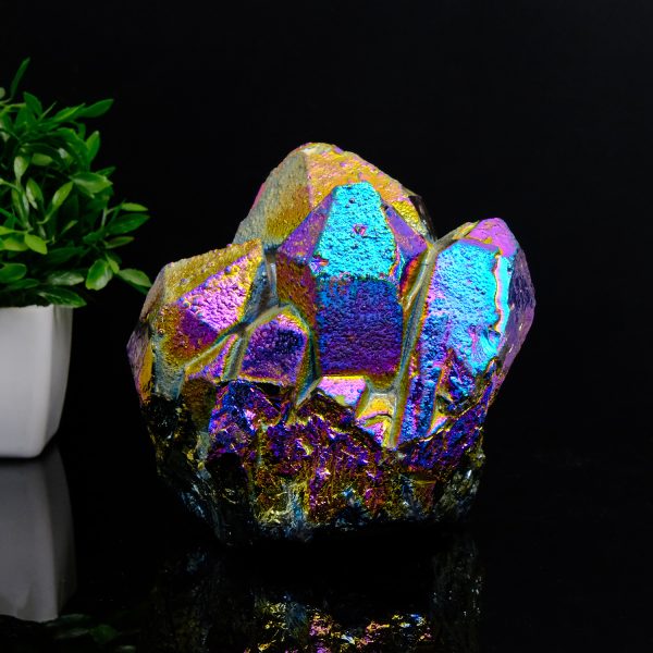 Natural Titanium Aura Quartz Clustar