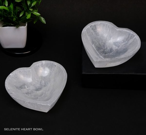 Selenite Crystal Bowl Heart Shape
