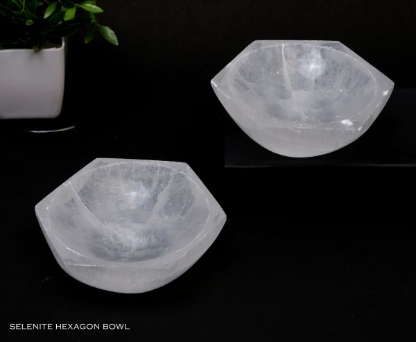 Selenite Crystal Bowl Hexagon Shape