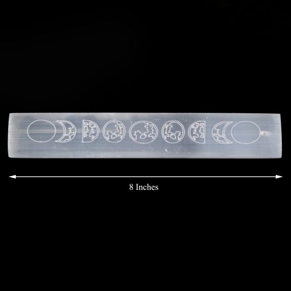 Selenite Crystal Scale With Moon Phase Symbol