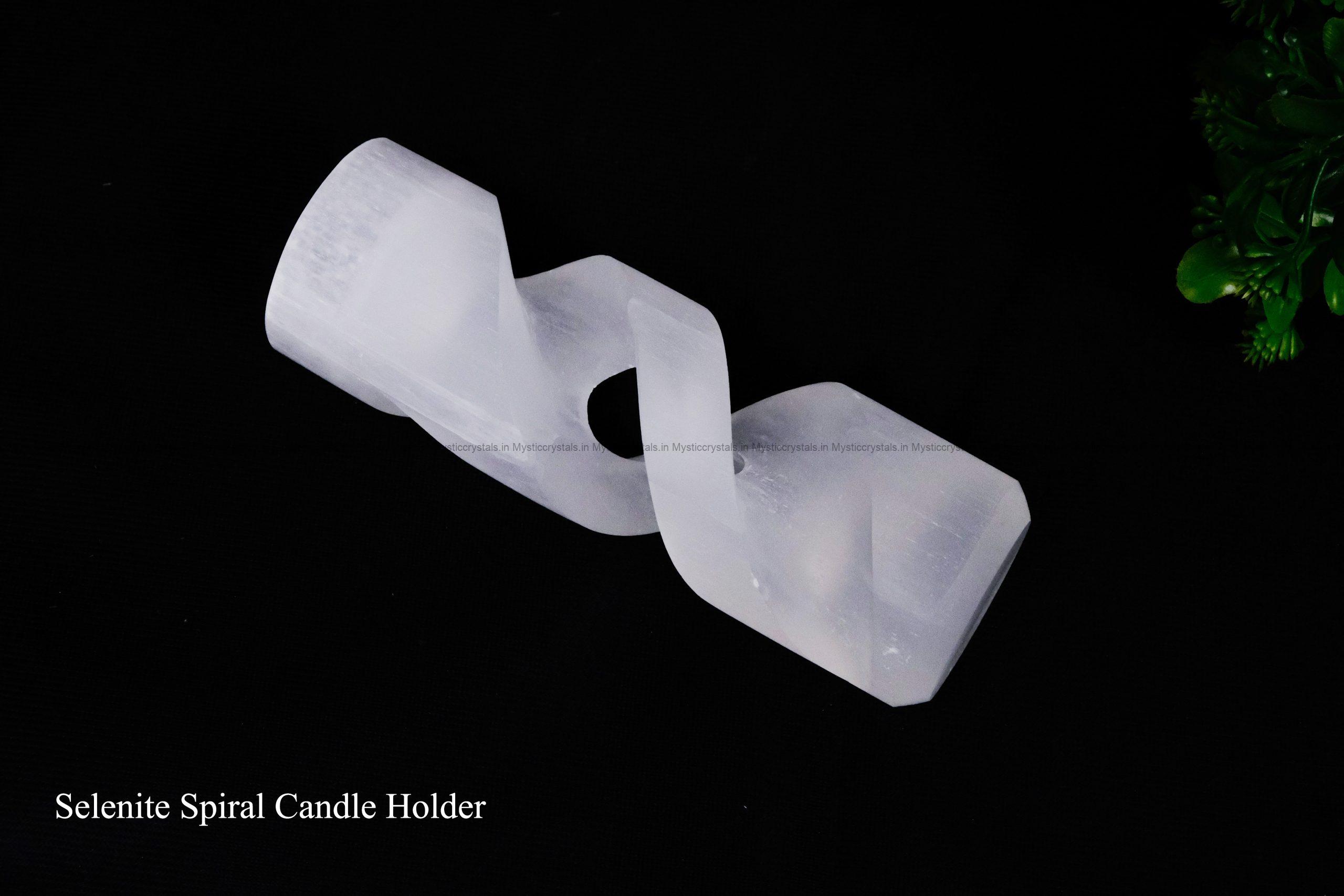 Natural Selenite Spiral Candle Holder