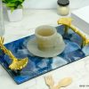Blue Onyx Crystal Serving Tray