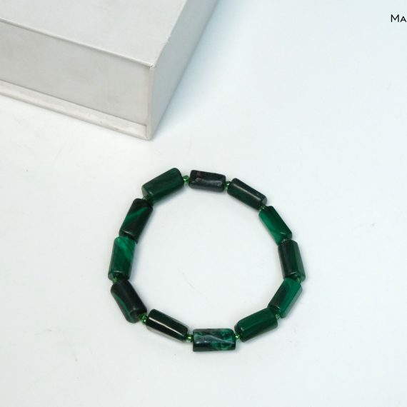 Malachite Pipe Shape Bead Bracelet