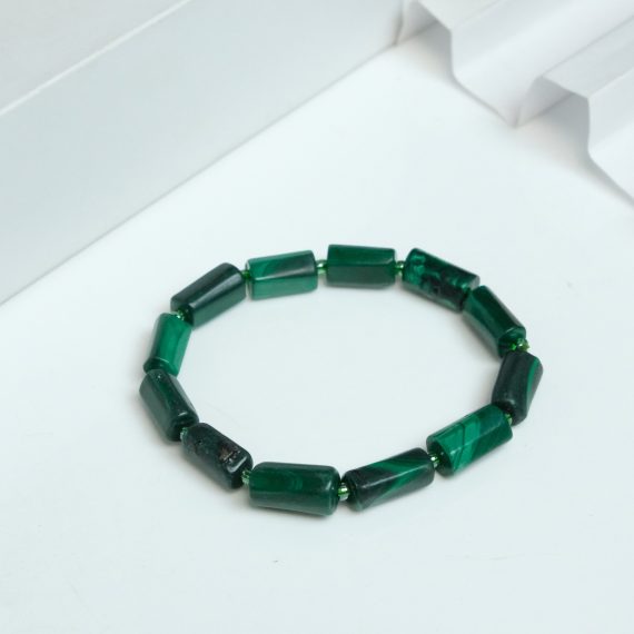 Malachite Pipe Shape Bead Bracelet