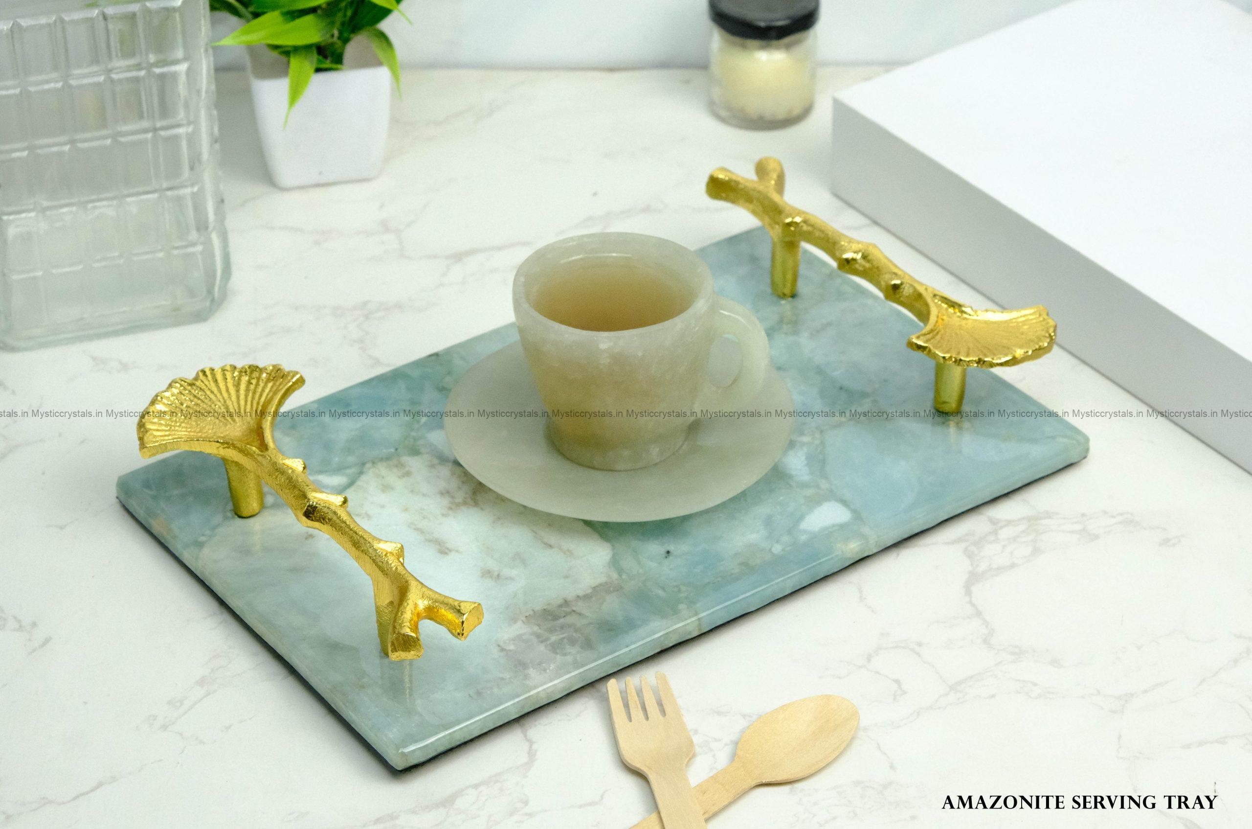 Amazonite Crystal Serving Tray