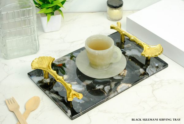 Black Sulemani Crystal Serving Tray