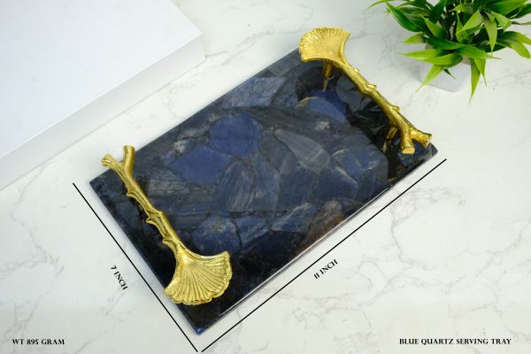 Blue Quartz Crystal Serving Tray